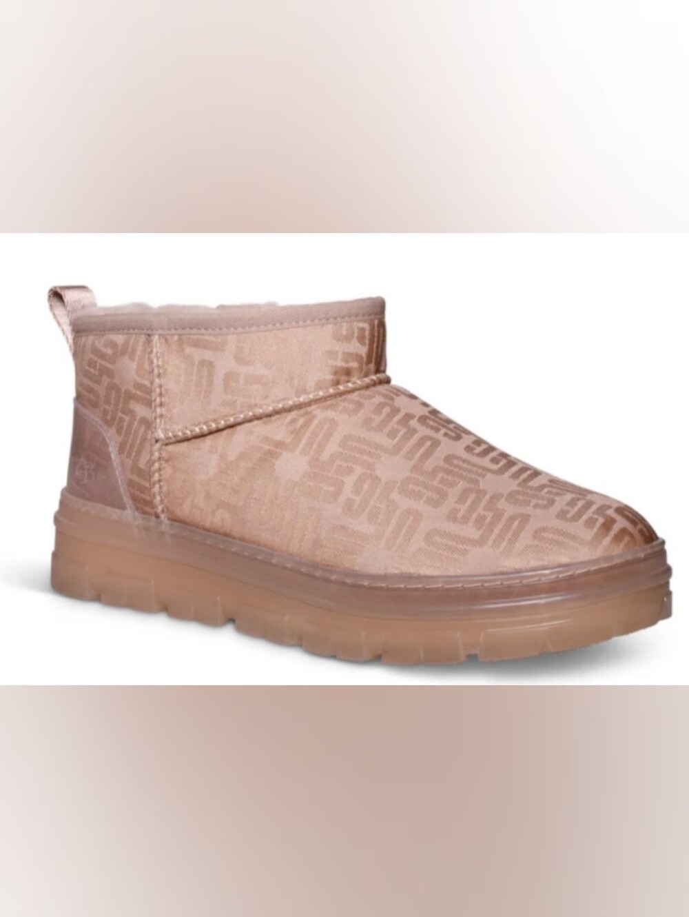 UGG Classic Ultra Mini Clear Monogram Boots Size 8 NWOT MSRP $150